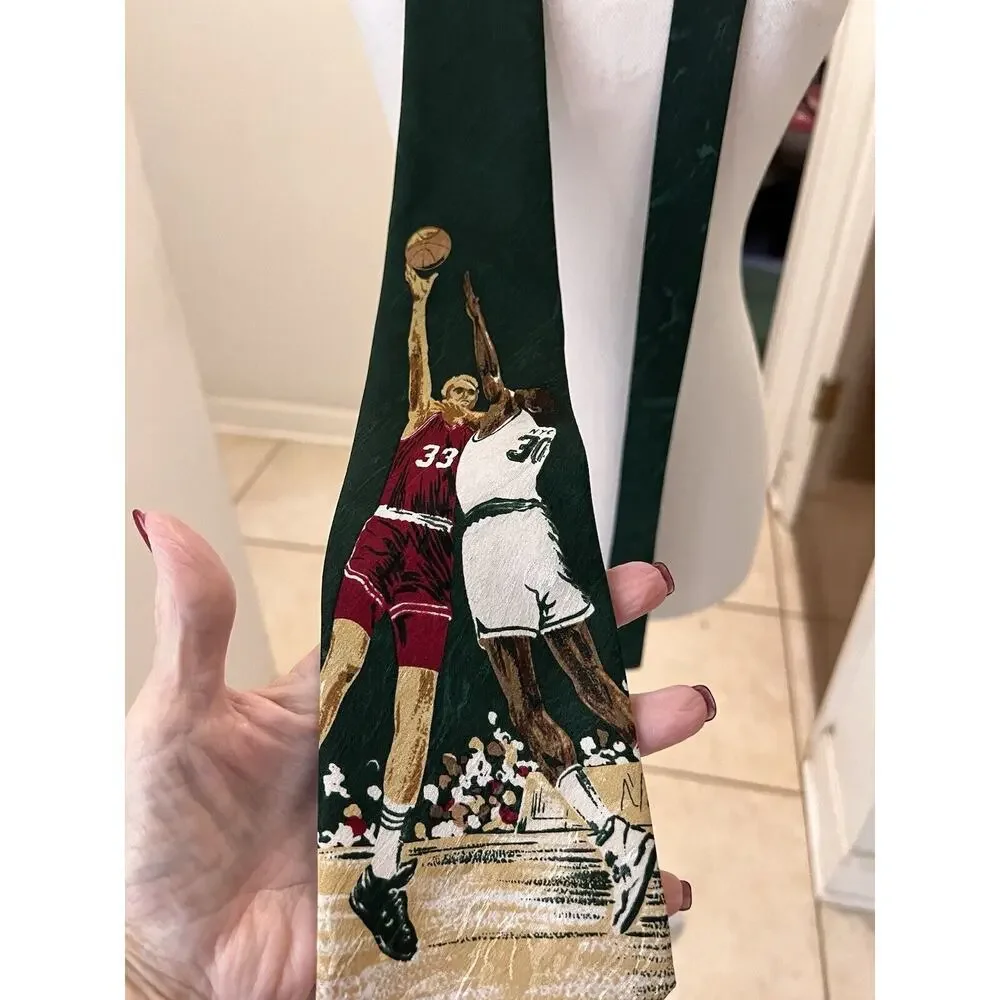 City 1 Green Basketball Tie